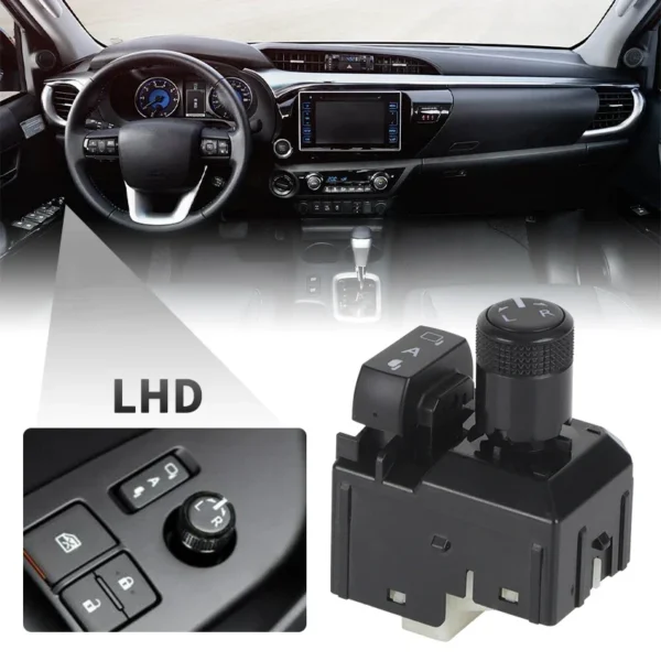 183712 Side Rearview Mirror Switch Master View Adjust Button Knob for Toyota Hilux Revo 2015 2016 2017 2018 2019 2020 Front Left - Image 3