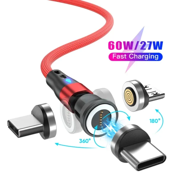 PD 60W Magnetic Charger for Apple iPhone 16 Pro Samsung Galaxy S25 S24 M56 F56 A16 F05 A06 Xiaomi Redmi K80 K70 Ultra Charging