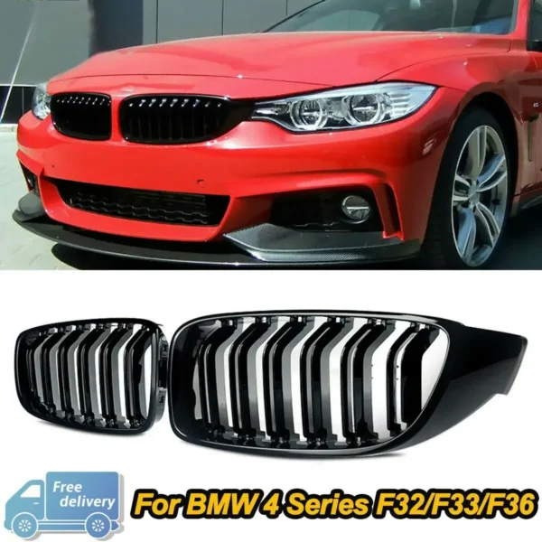 لامعة سوداء الجبهة الكلى مصبغة شريحة M4 نمط شواء لسيارات BMW F32 F33 F36 F80 F82 2013-2020 كابريوليه كوبيه 425i 430i 440i 435i