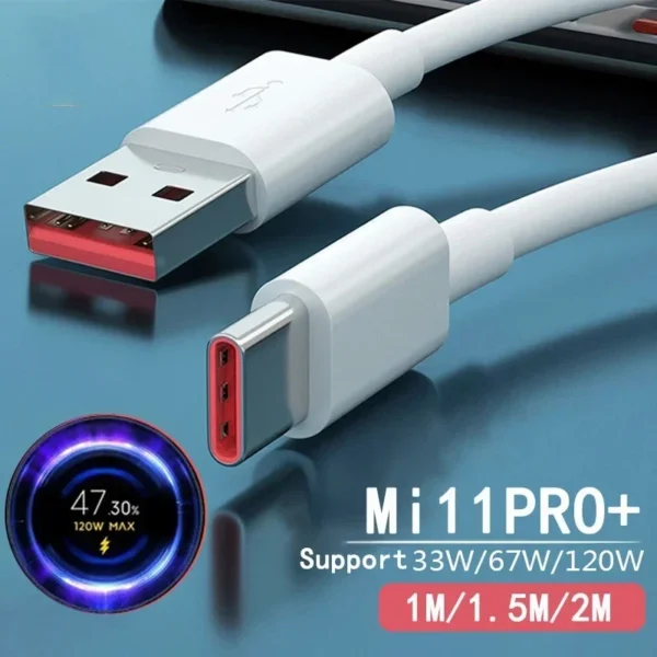 120W Max Charger Cable USB Type C 6A For Xiaomi 12 12S Pro Lite Ultra Redmi K50i Note 11T Pro+ Poco X4 F4 GT 67W