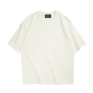 WAVLATII New Men Oversized T shirts Female 260 GSM Casual White Streetwear Tees Black Solid Basic Summer Tops for Young WMT2401<span> - </span>Beige, XXXL