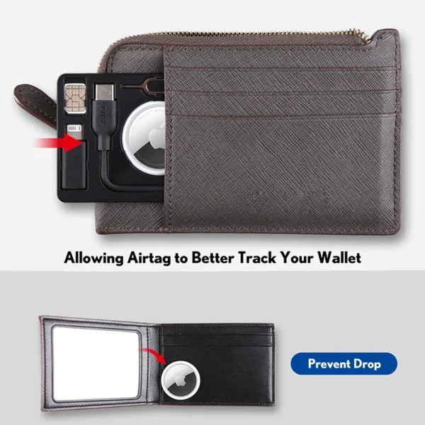 PZOZ Airtag Wallet Card Holder Air tag Case - Image 5