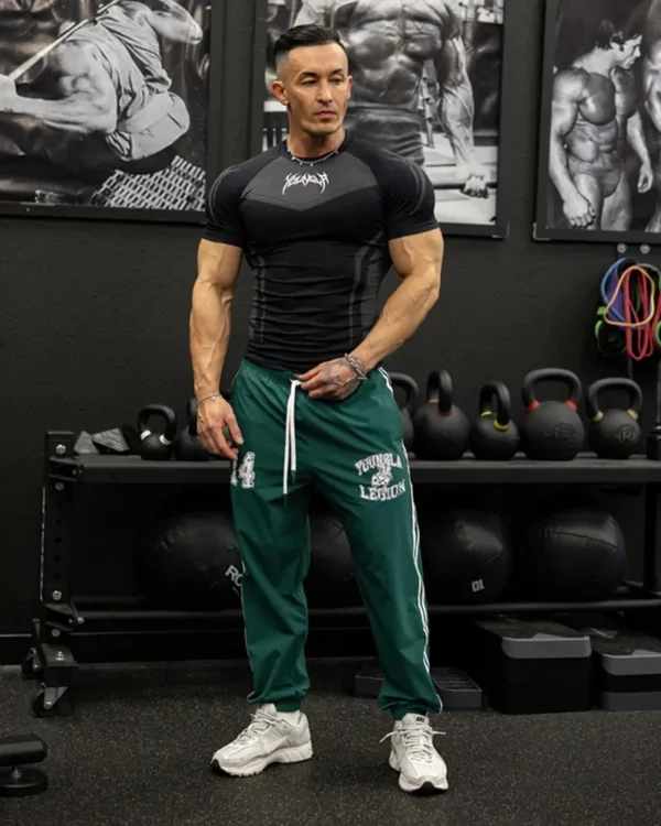 2025 YOUNG New MEN fitness clothing sports T-shirt tights men high elastic training clothing short sleeve men's fitness clothing - Image 5