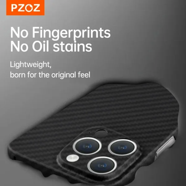 PZOZ Kevlar Magnetic Case For iPhone 14 Pro Max Phone Case Ultra Thin Anti-Drop Anti-Fingerprint All-Inclusive 6.7 6.1 TPU Cover - Image 5