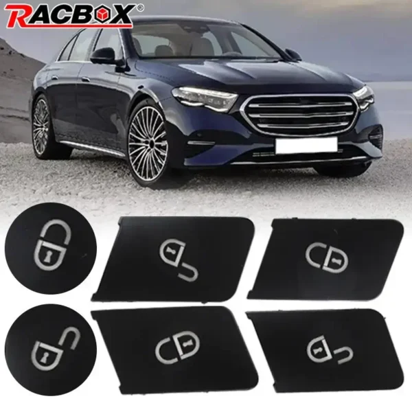 4Pcs Car Door Window Lock Unlock Switch Button Cover Trim Stickers for Benz C-Class W204 2007-2014 E-Class W212 2010-2015 4-door