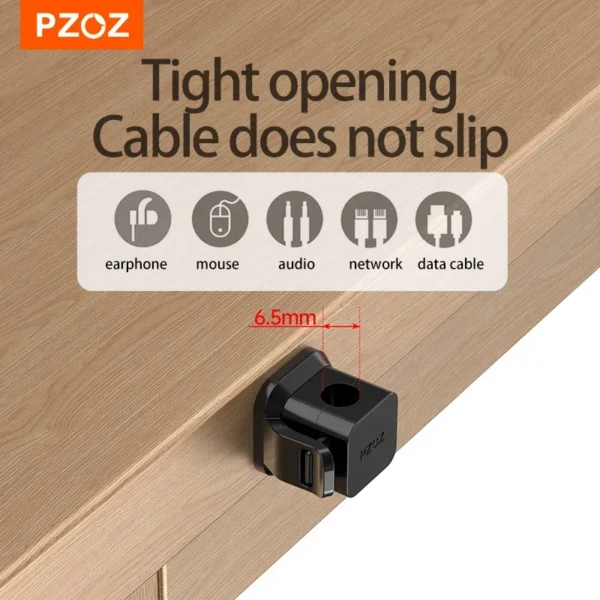 PZOZ 6Pcs Cable Organizer Management Wire Holder USB Cable Winder Desktop Tidy Clips For Mouse Earphone Cord Data Line Protector - Image 4
