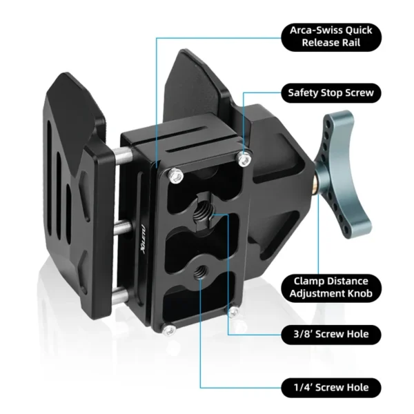 ⁦XILETU Saddle Rifle Mount Holder Clip Metal Gun Clip Rack for Hunting Tripod Gear Accessories (Adjustable)⁩ - الصورة ⁦3⁩
