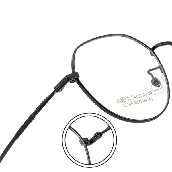 Reven Jate 32209 نظارات بصرية مستديرة إطار من التيتانيوم النقي نظارات طبية Rx للنساء للنظارات النسائية - Image 6
