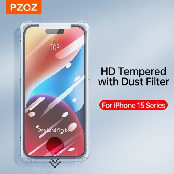 PZOZ Tempered Glass For iPhone 16 Pro Max Screen Protector For iPhone15 Pro Max Full Cover Tempered Film Protective Glass Clear