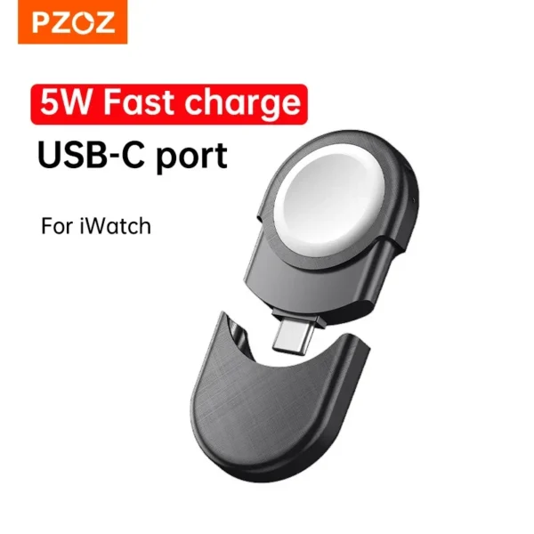 PZOZ Portable Wireless Charger For Apple Watch Ultra 10 9 8 7 SE 2 Apple Watch USB Type C Charger Magnetic Charging For iWatch