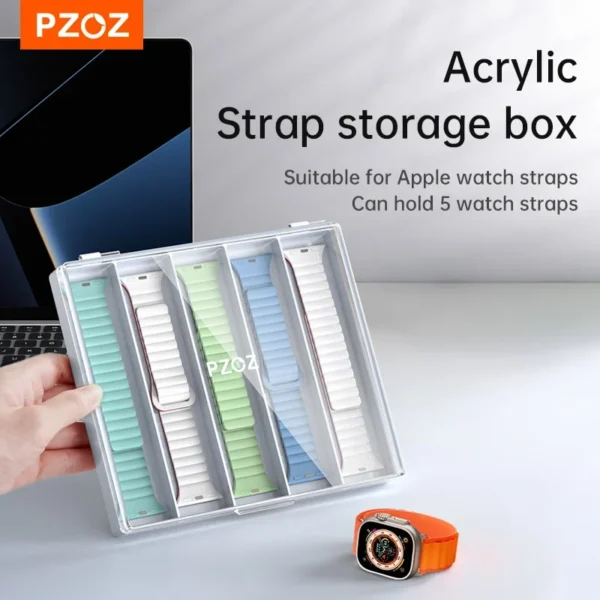 PZOZ Strap Case Plastic Box Storage For Apple Watch S9 S8 Strap Transparent Box Case Smart Watch Tiny Parts Accessories Bags