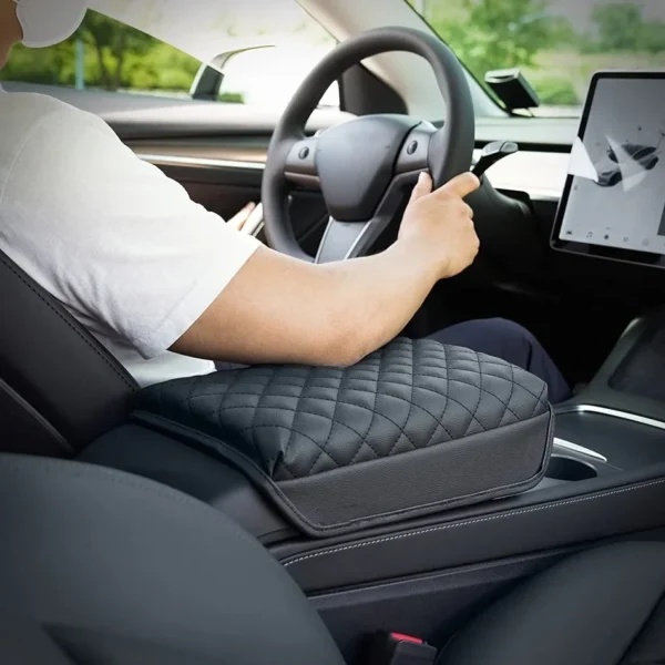 ل تسلا نموذج Y جونيبر 2025 نموذج 3 هايلاند مسند الذراع غطاء وسادة المضادة للخدش بولي Leather وسادة جلدية وحدة التحكم حامي الملحقات - Image 2