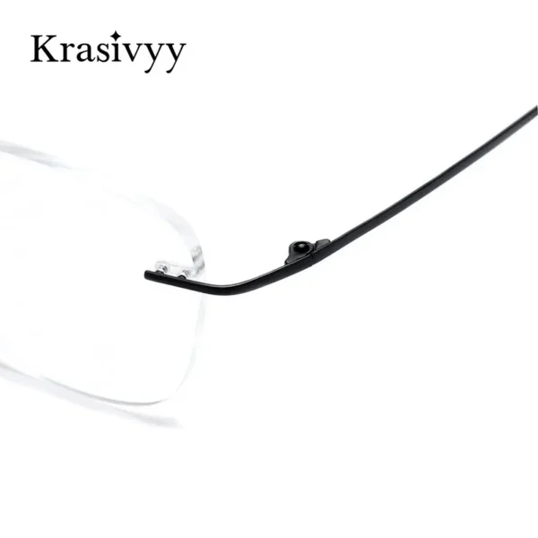 Krasivyy التيتانيوم النظارات الإطار الرجال 2024 جديد الأوروبية تصميم مربع بدون شفة وصفة النظارات إطار نظارات للنساء - Image 3