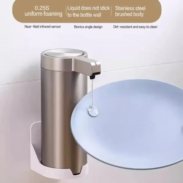 ⁦304 الفولاذ المقاوم للصدأ التلقائي موزع الصابون السائل الصلب المطبخ زجاجة محلول معدنية Touchless التعريفي الاستشعار اكسسوارات الحمام⁩ - الصورة ⁦5⁩