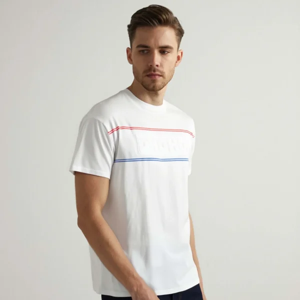 ⁦Summer Men T Shirt O Neck Short Sleeved Tops Stripe 3D Pattern Casual Men Tees 2025 New Fashion Men T Shirts⁩ - الصورة ⁦3⁩