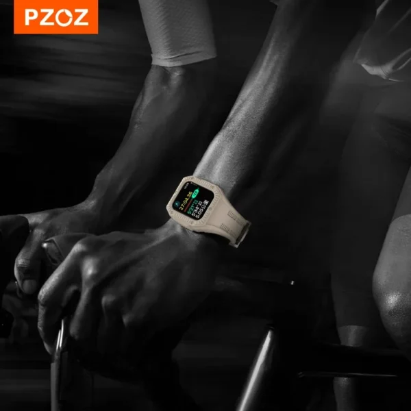 PZOZ Watch bands with Frame For Apple Watch 8 7 6 5 SE 4 44mm 45mm Wrist Strap For iWatch Series 8 7 6 Wristband Silicone Strap - Image 4