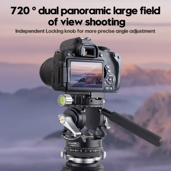⁦Cimapro LD-1S dual panoramic tripod head hydraulic oil video damping head is used for tripod tripod camera bracket mobile SLR⁩ - الصورة ⁦6⁩