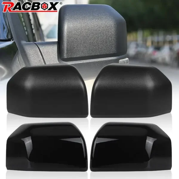 Car Door Side Wing Rearview Mirror Cover Cap Glossy/Texture Black for Ford F150 F-150 Pickup Truck 2015 2016 2017 2018 2019 2020