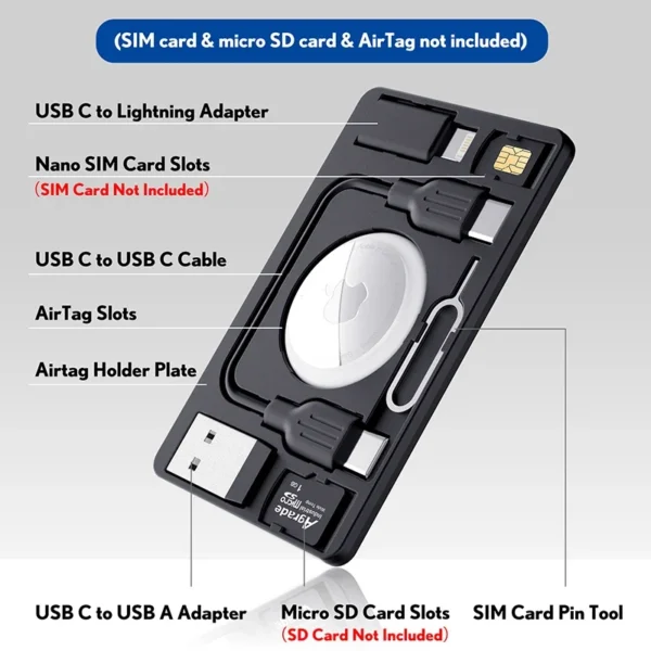 PZOZ Airtag Wallet Card Holder Air tag Case - Image 3
