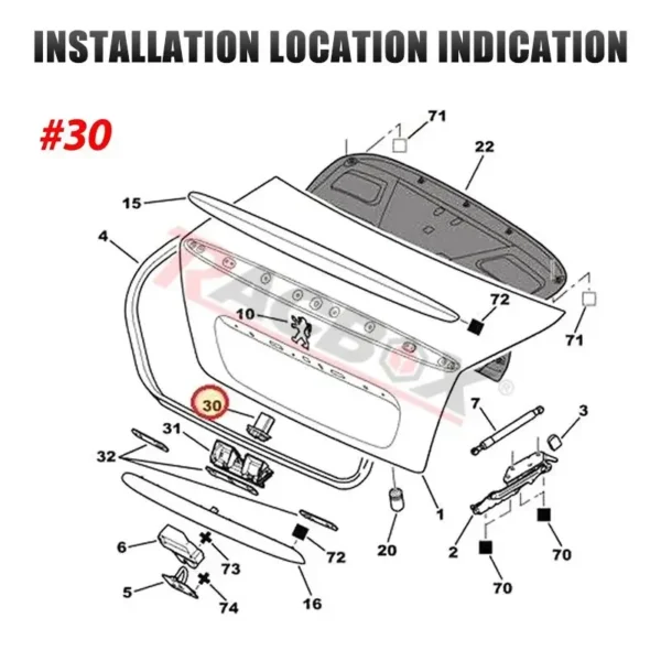 6554V5 8726V7 Rear Door Trunk Release Switch Micro Switch Button for Citroen C4 Picasso C3 Xsara 8726.V7 Tailgate Boot Handle - Image 4