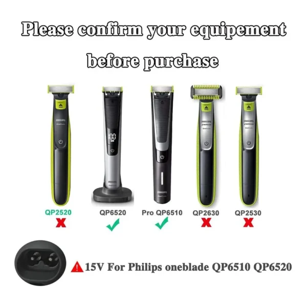 USB to DC 15V Charger Cable for Philips Norelco One Blade QP6510 QP6520 QP6530 QP6550 QP6551 QP6505 QP6620 Shaver - Image 2