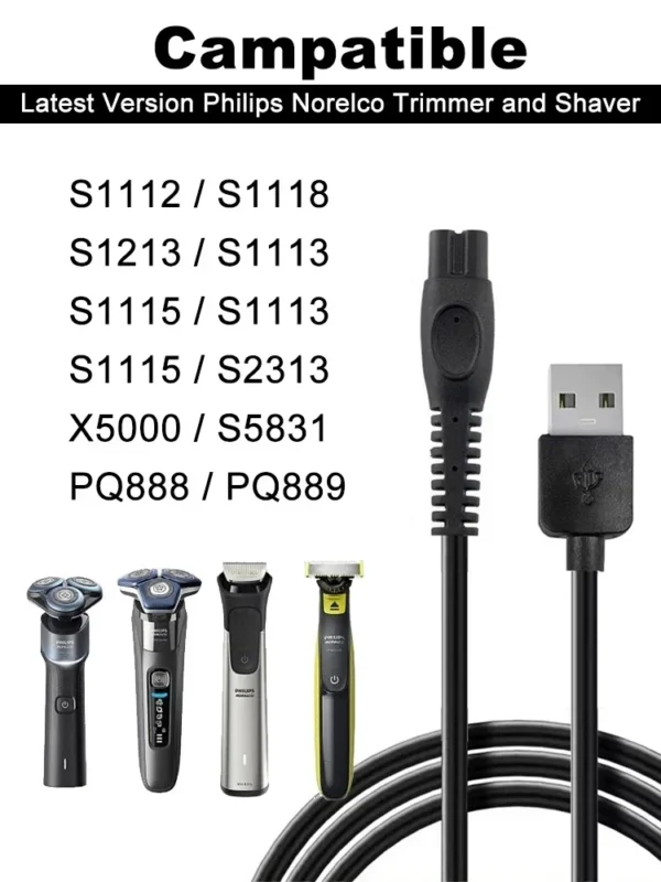 ⁦5V USB Charger For Philips Norelco Shaver S3000 Series S3208 S3109 S3108 S3209 S1118 S1213 S3202⁩ - الصورة ⁦3⁩