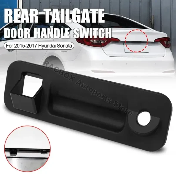 Outer Rear Tailgate Door Trunk Lid Lock Handle Switch for Hyundai Sonata 2015 2016 2017 Auto Parts Accessories Black 81260-C1010 - Image 2