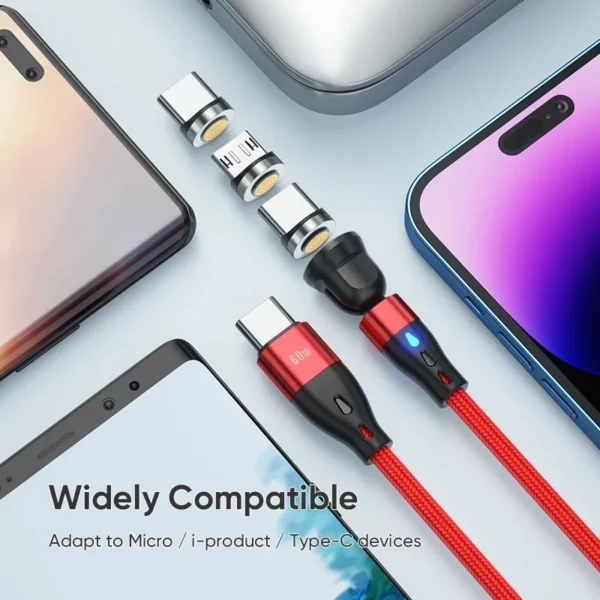 PD 60W Magnetic Data Cable for Samsung Galaxy Z Flip6 Xiaomi Poco M6 Plus HTC U24 Pro vivo V40 Lite Blackview Hero 10 Charging - Image 2