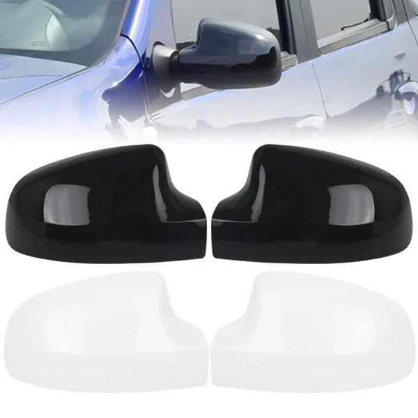 Car Side Wing Rear View Mirror Cover Cap for Renault Dacia Duster 1 Sandero 2 Logan 2 2012-2022 Replacement Glossy Black/White