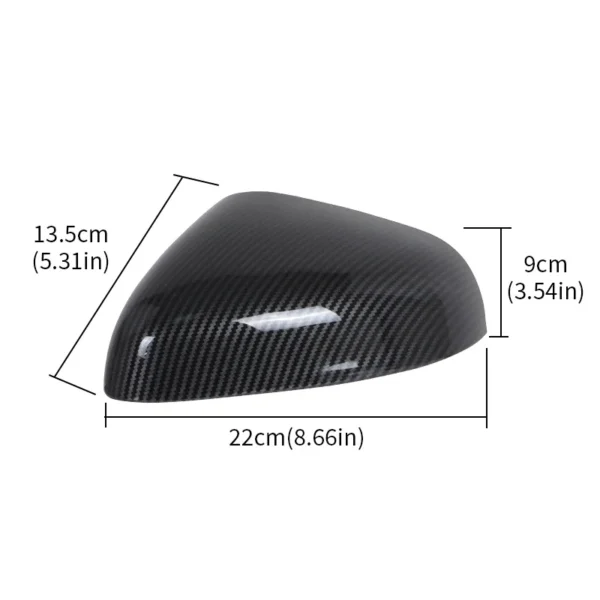 Carbon Fiber /Glossy Black Side Wing Rear View Mirror Cover Cap for Ford Fiesta MK8 Puma 2018 2019 2020 2021 2022 2023 2024 - Image 2