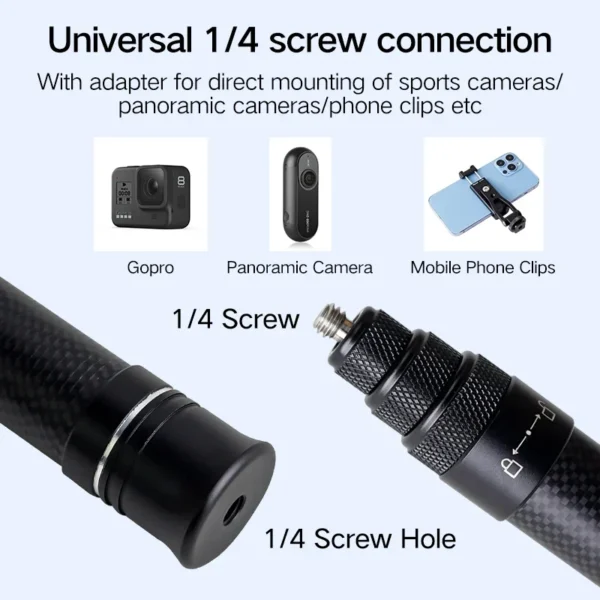 XILETU GP150 Super Long Selfie Stick Carbon Fiber Mobile Phone GOPRO10 Sports Camera Handheld 3m Telescopic Pole - Image 2
