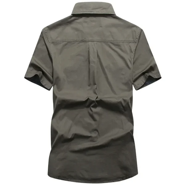 ⁦Summer Men's Shirts 6XL Short Sleeve Tooling Shirt Multi Pockets Men Working Clothe High Quality Cotton Casual Shirt A2F1391⁩ - الصورة ⁦5⁩