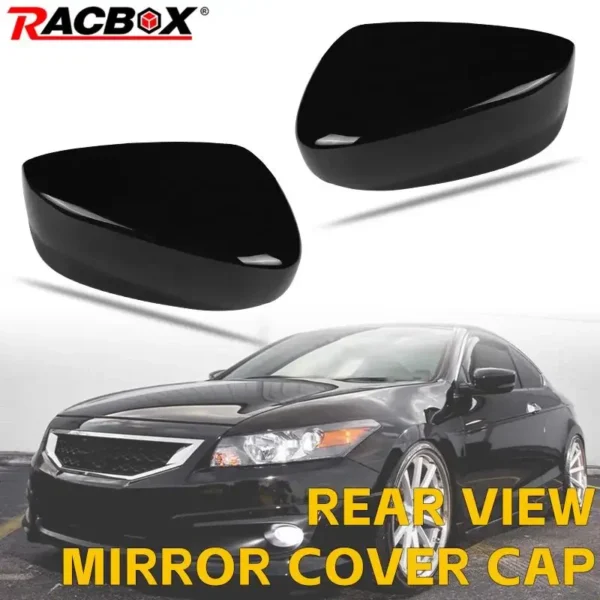 Left Right Side Rearview Mirror Cover Cap for Honda-Accord 2008 2009 2010 2011 2012 2013 US Model Unpainted Black Auto Parts