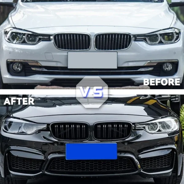 عالية الجودة ABS تصفيف السيارة الجبهة الكلى مصبغة المزدوج شرائح مصبغة لسيارات BMW F30 F31 F35 2012-2018 320i 325i 328i اكسسوارات السيارات - Image 2
