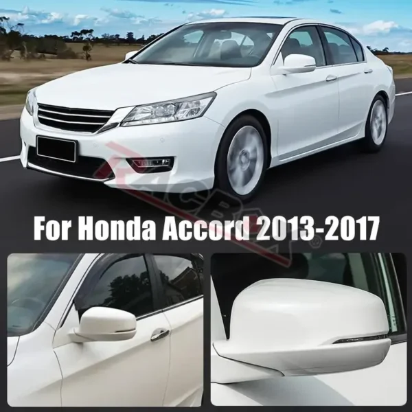 Replacement Left Right Side View Mirror Cover Cap with Turn Signal for Honda Accord with Turn Signal 2013 2014 2015 2016 2017 US - Image 6