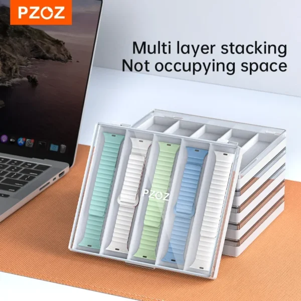 PZOZ Strap Case Plastic Box Storage For Apple Watch S9 S8 Strap Transparent Box Case Smart Watch Tiny Parts Accessories Bags - Image 5