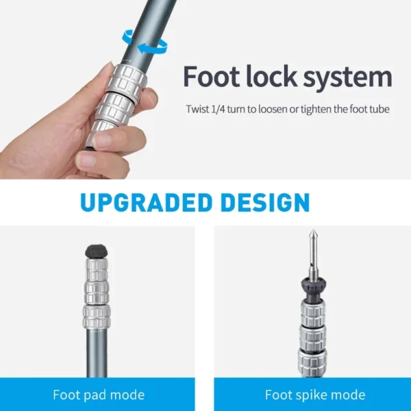 XILETU Portable Aluminum Alloy Travel Tripod 360° Panoramic Ball Head With Quick Release Cold Shoe Camera Tripod For DSLR Camera - Image 3