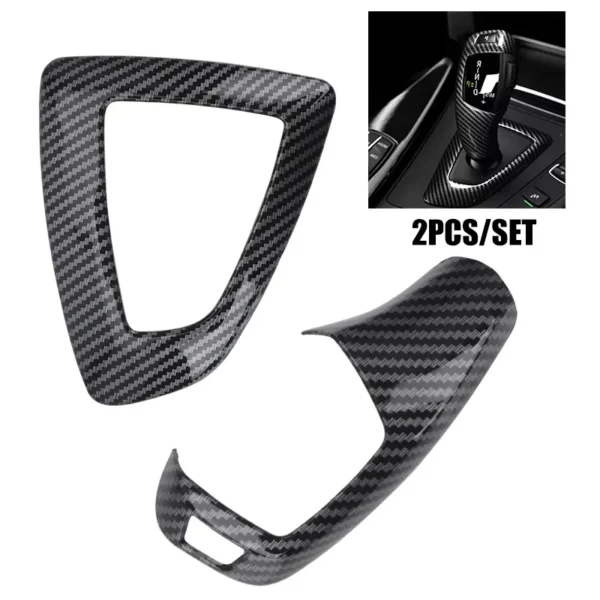 2PCS Carbon Fiber Gear Shift Knob Trim Cover Panel for BMW 1 2 3 4 Series F20 F21 F22 F23 F30 F31 3GT F34 F35 F32 F33 F36 RHD - Image 6