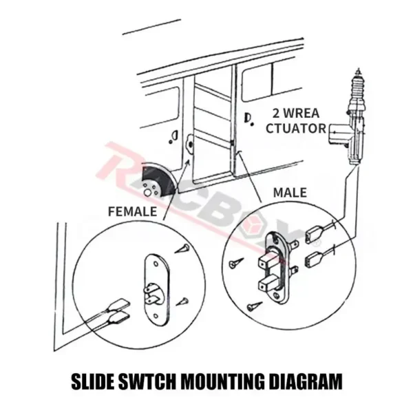 Side Door Contact For Ford Transit MK6 MK7 Custom 2000-2023 Side Sliding Door Contact Point Switch Device 2C1T14A658AE 1800639 - Image 5