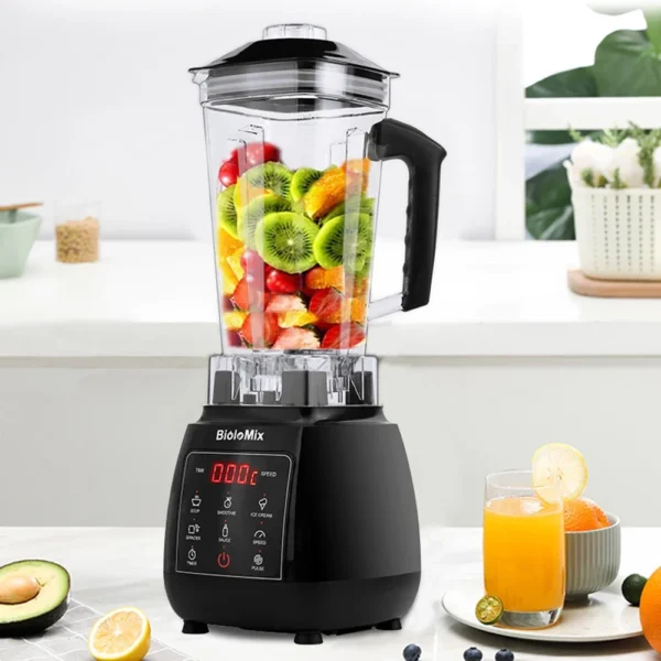 BPA الحرة عالية الطاقة شاشة تعمل باللمس الرقمية تلقائيا برنامج 3HP خلاط خلاط عصارة منتج أغذية عصير الجليد الأخضر - Image 2