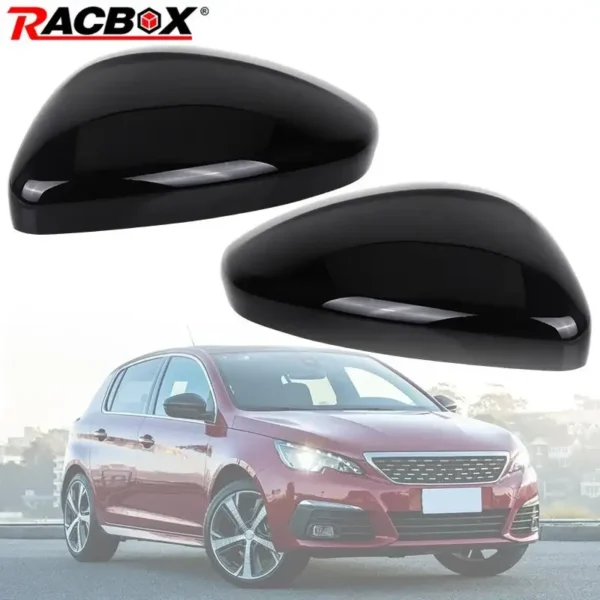 Side Wing Rear View Mirror Cap Cover Primed/Glossy Black for Peugeot 308 Mk2 T9 2013-2022 Replacement Rearview Mirror Housing
