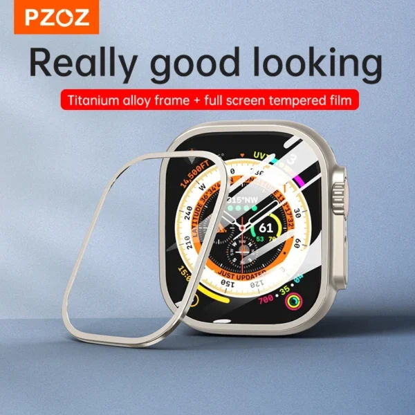 PZOZ Case Tempered glass film For iWatch Ultra 2 Metal Shell PC Back Cover For Apple Watch Case Ultra 49mm Screen Protectors bag - Image 2