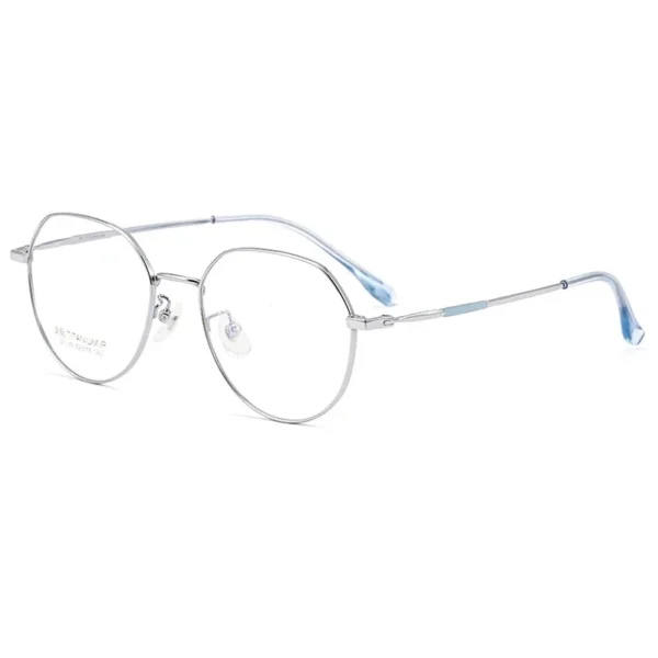 Reven Jate 32209 نظارات بصرية مستديرة إطار من التيتانيوم النقي نظارات طبية Rx للنساء للنظارات النسائية - Image 4