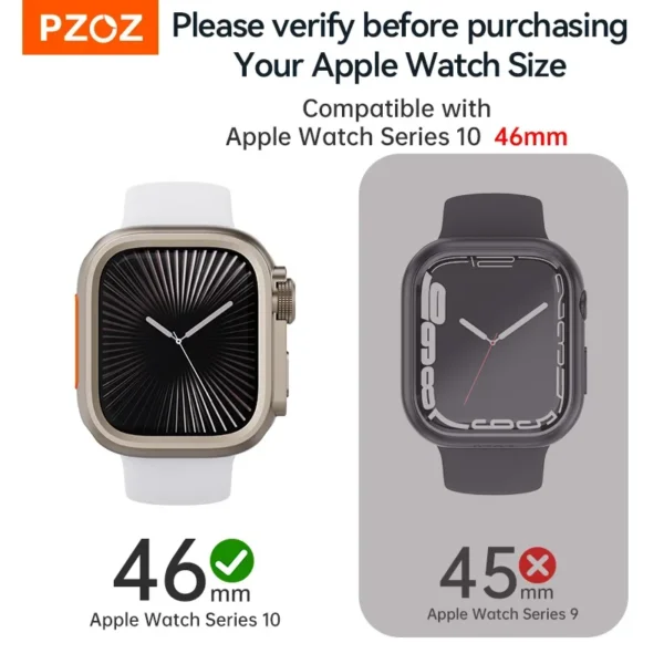 PZOZ For iWatch Ultra 2 Metal Shell PC Back Cover For Apple Watch Case 10 9 8 7 se 6 5 Series 45mm 44mm Change to Ultra 49mm - Image 2