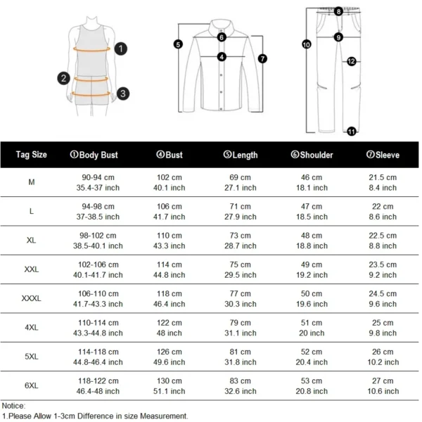 ⁦Summer Men's Shirts 6XL Short Sleeve Tooling Shirt Multi Pockets Men Working Clothe High Quality Cotton Casual Shirt A2F1391⁩ - الصورة ⁦6⁩