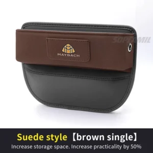 ل مايباخ S الفئة GLS480GLS600 S400 S450 S480 S560 S580 S650 S680 الجلد المدبوغ مقعد السيارة شق صندوق تخزين مقعد الفجوة فتحة حامل بطاقة<span> - </span>brown-1-pcs