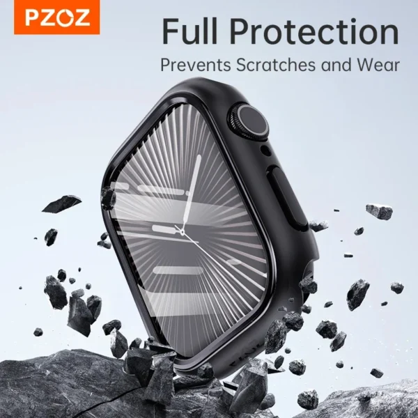 PZOZ Protective Screen Protector For Apple Watch S10 4 3 2 46mm 44mm 42mm 40mm Case Cover Full Protective Screen Protector Case - Image 4
