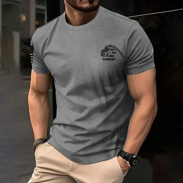 ⁦Vintage Americana Men's T-Shirts Clothing Casual Crew Neck Short Sleeve Top Outdoor Simple Daily Menswear Breathable Sports Tee⁩ - الصورة ⁦2⁩