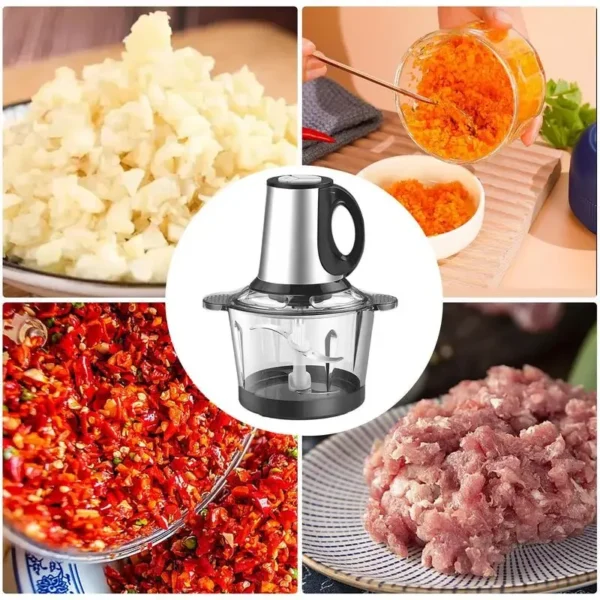 ⁦مفرمة خضروات كهربائية، محضر طعام صغير، خلاط تقطيع محمول، أدوات المطبخ لطهي سلطة الفاكهة والخضروات⁩ - الصورة ⁦4⁩