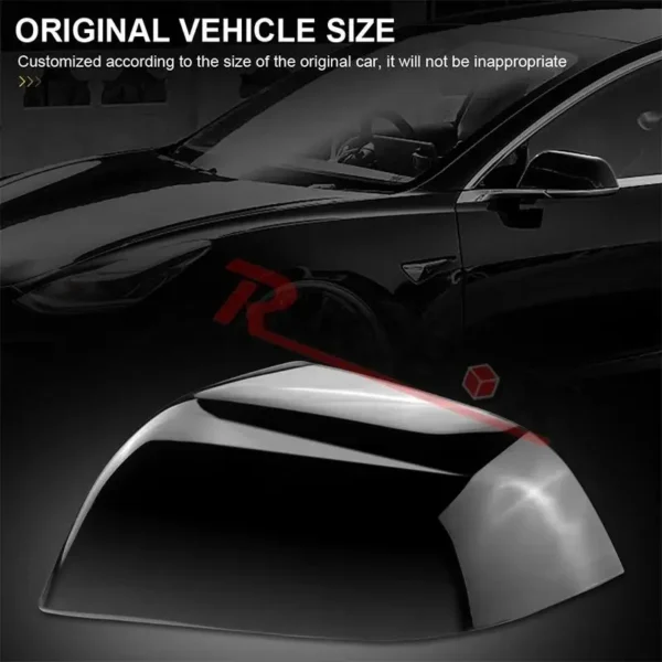 Car Rearview Side Mirror Cover Cap for Tesla Model 3 2017 2018 2019 2020 2021 2022 Left Right Glossy Black Blue Parts Replace - Image 5